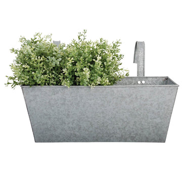 Balkonkasten aus Zink im Antik-Look mit Haken für Balkon und Garten