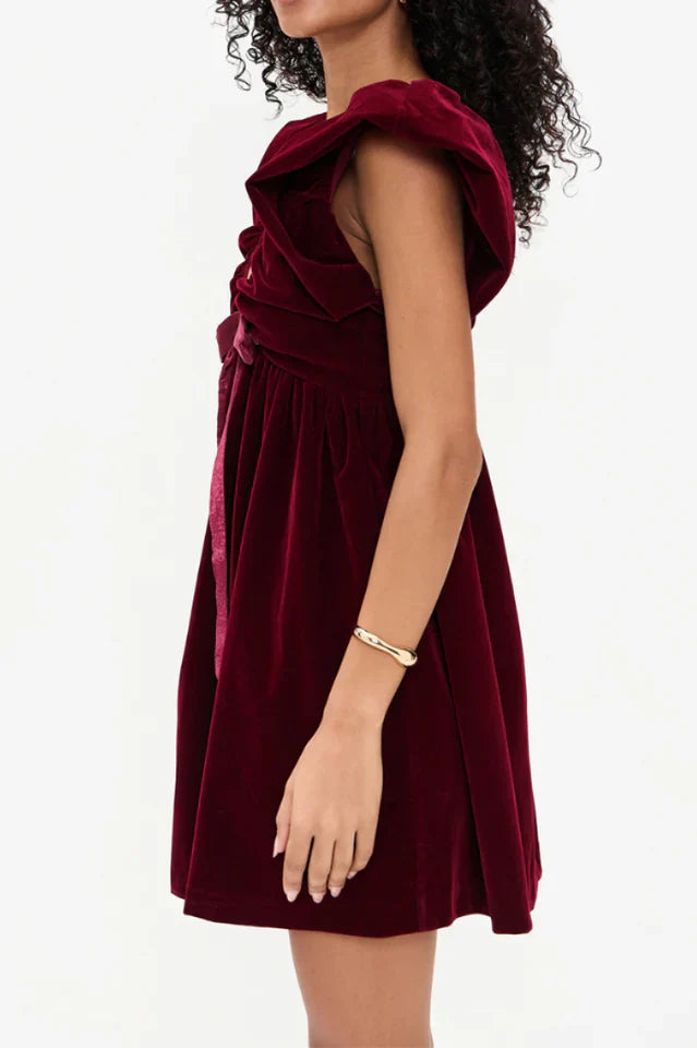 Endless Rose Velvet Bow Mini Dress