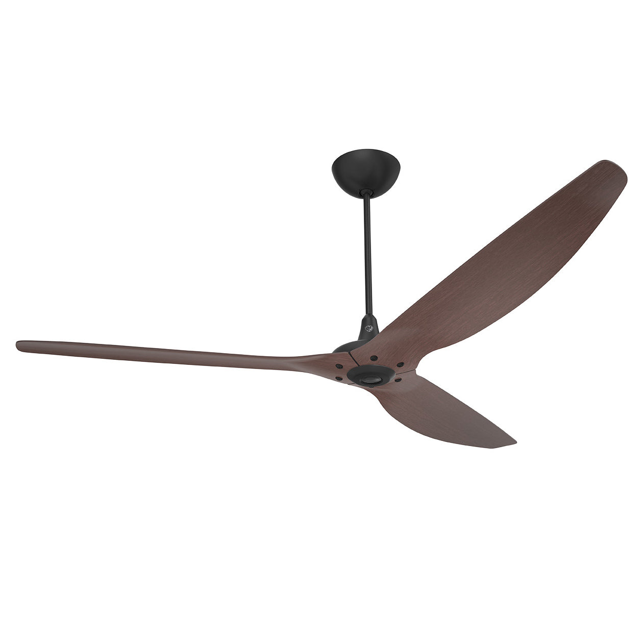 Big Ass Fans Haiku 84" Ceiling Fan with Cocoa Bamboo Blades and Black Finish, Downrod 12", Indoors with LED, Uplight