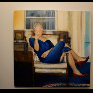 Epstein owned painting of Bill Clinton in a blue dress. Here's context
