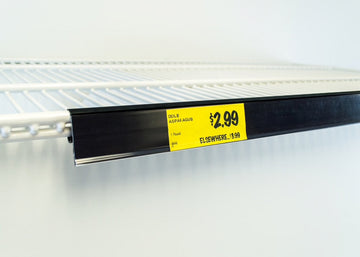 Black Price Tag Holder Data Strip for Double Wire Shelves-27"L- 25 pieces
