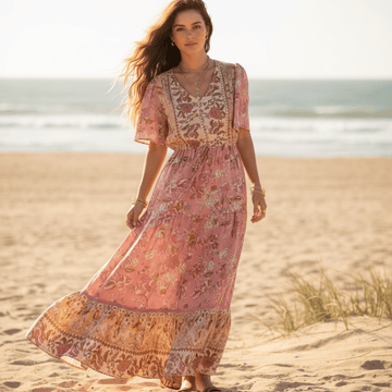 Bohemian Floral Print Long Dress
