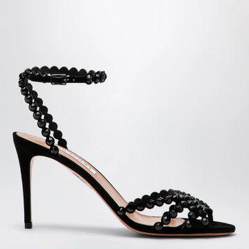 Aquazzura - Tequila black sandals in suede with crystals Brand Apparel & Accessories > Shoes