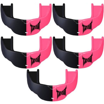 Tapout Youth Protective Sports Mouthguard with Strap 5 - Pack - Pink/Black - Forza Sports