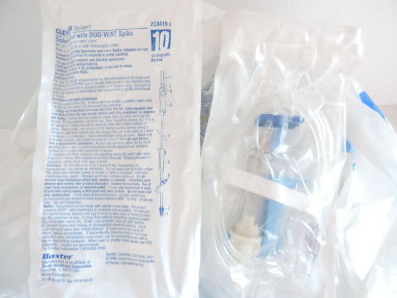 Solution Set, DUO-Vent Spike, Clearlink Luer Activated Valve, Male Luer Lock Adapter with Retractable Collar, 10 drops/ml, 92" Length, Non-Pyrogenic, Contains DEHP, Sterile Fluid Path, 48/cs (Rx) (Continental US Only) (Product Access Restricted. Check with your sales rep to verify eligibility) (Item on Manufacturer Allocation - Inventory Limited when Available)