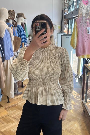 Leonora Smocked Blouse -Cream - Øst London