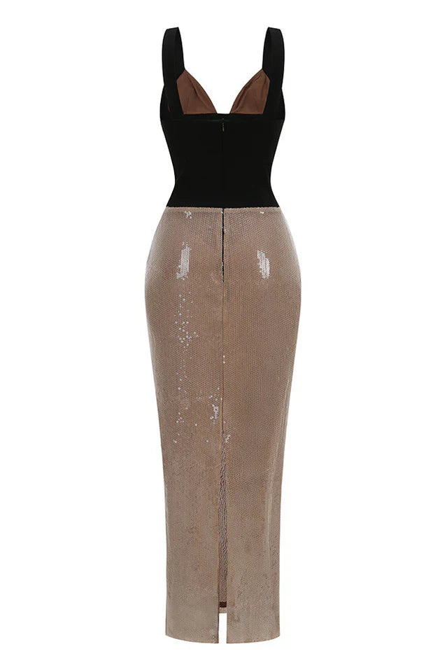Syvion Sequin Split Maxi Dress