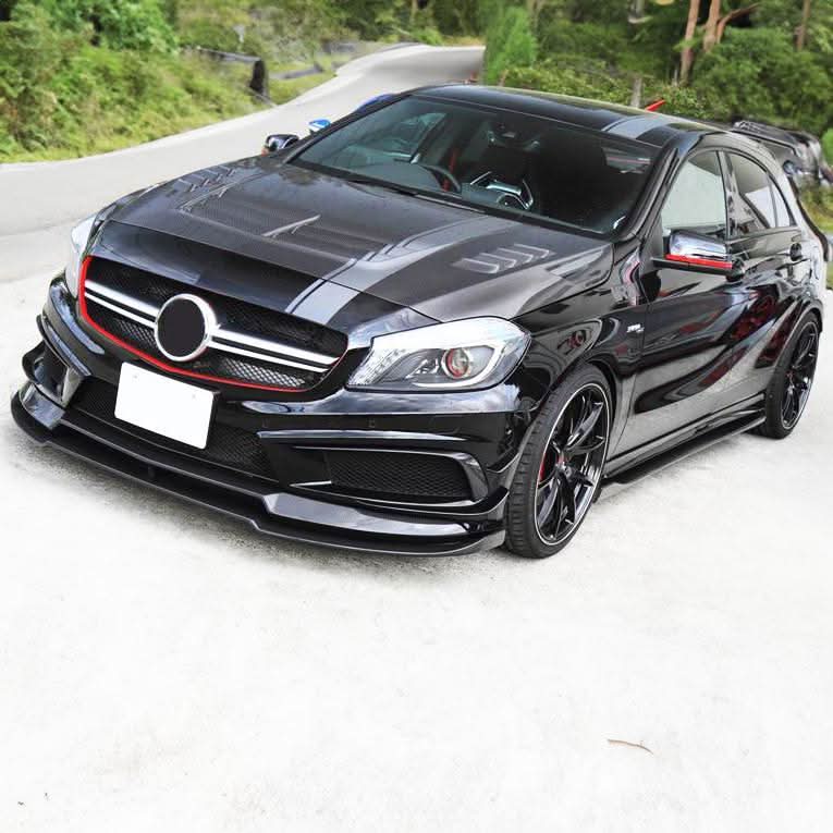 VRS Style Carbon Fibre Front Splitter for Mercedes Benz W176 A Class & A45 13-15