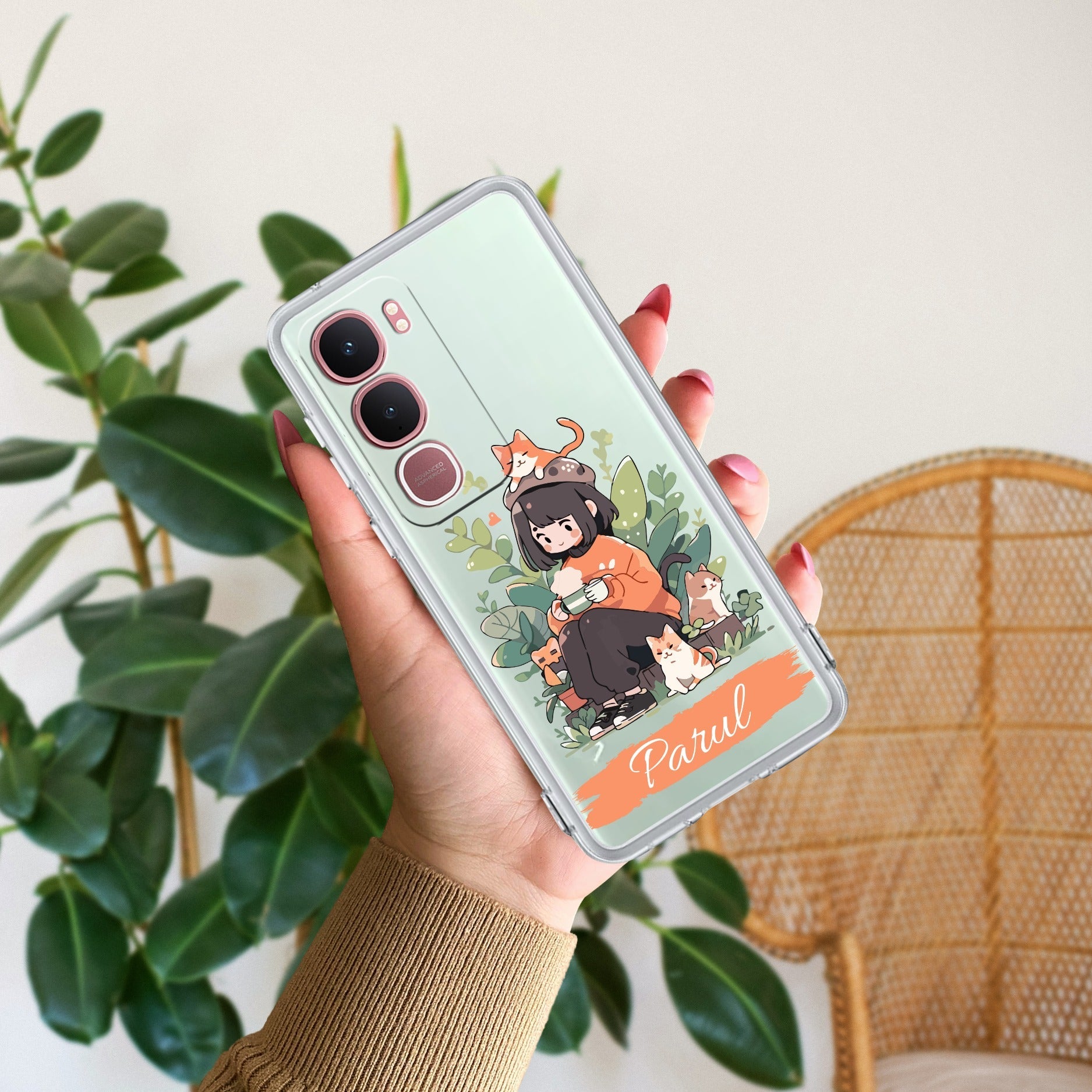 Cat Lover Customize Transparent Silicon Case For Vivo Y31 5G