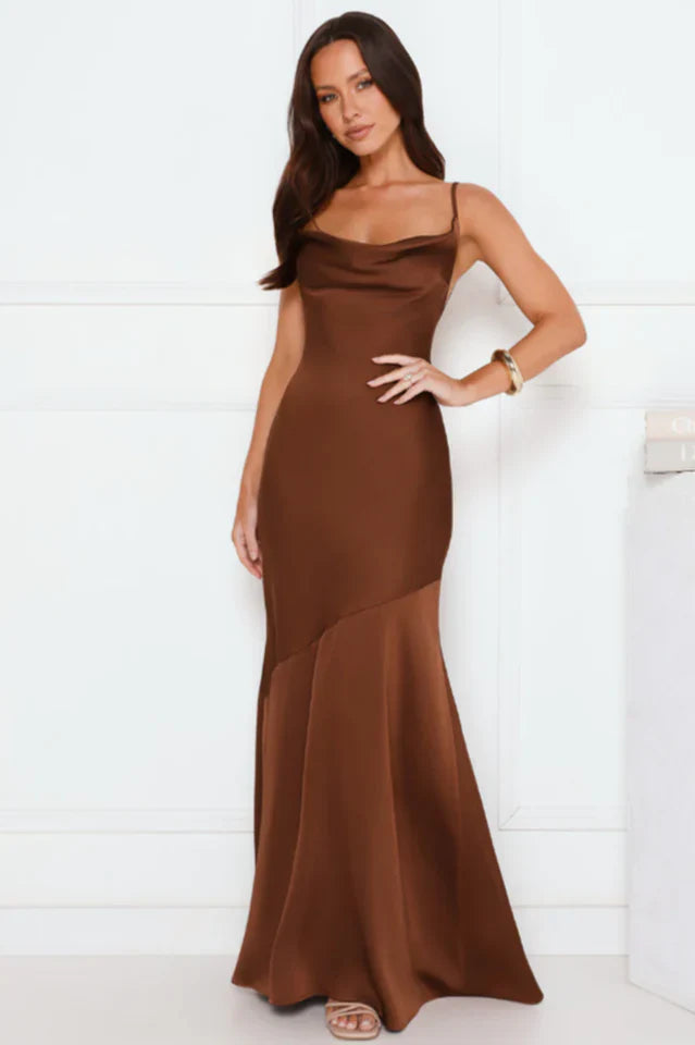 Brilliant Belle Satin Maxi Dress