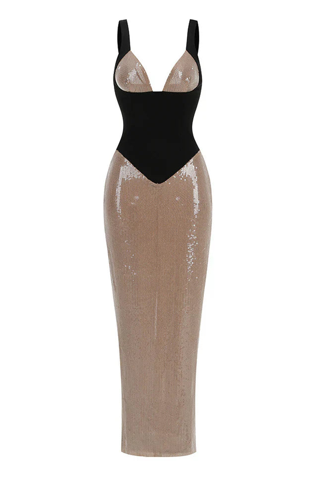Syvion Sequin Split Maxi Dress