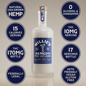 Willie's Remedy 10mg THC Bottle | High Dose (750ml)
