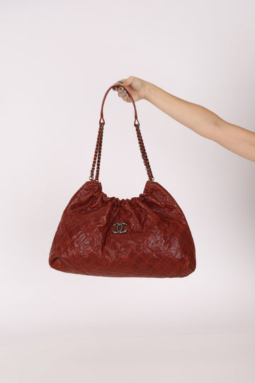 Chanel 2012 Aged Caviar Elastic CC Hobo - FashioNica