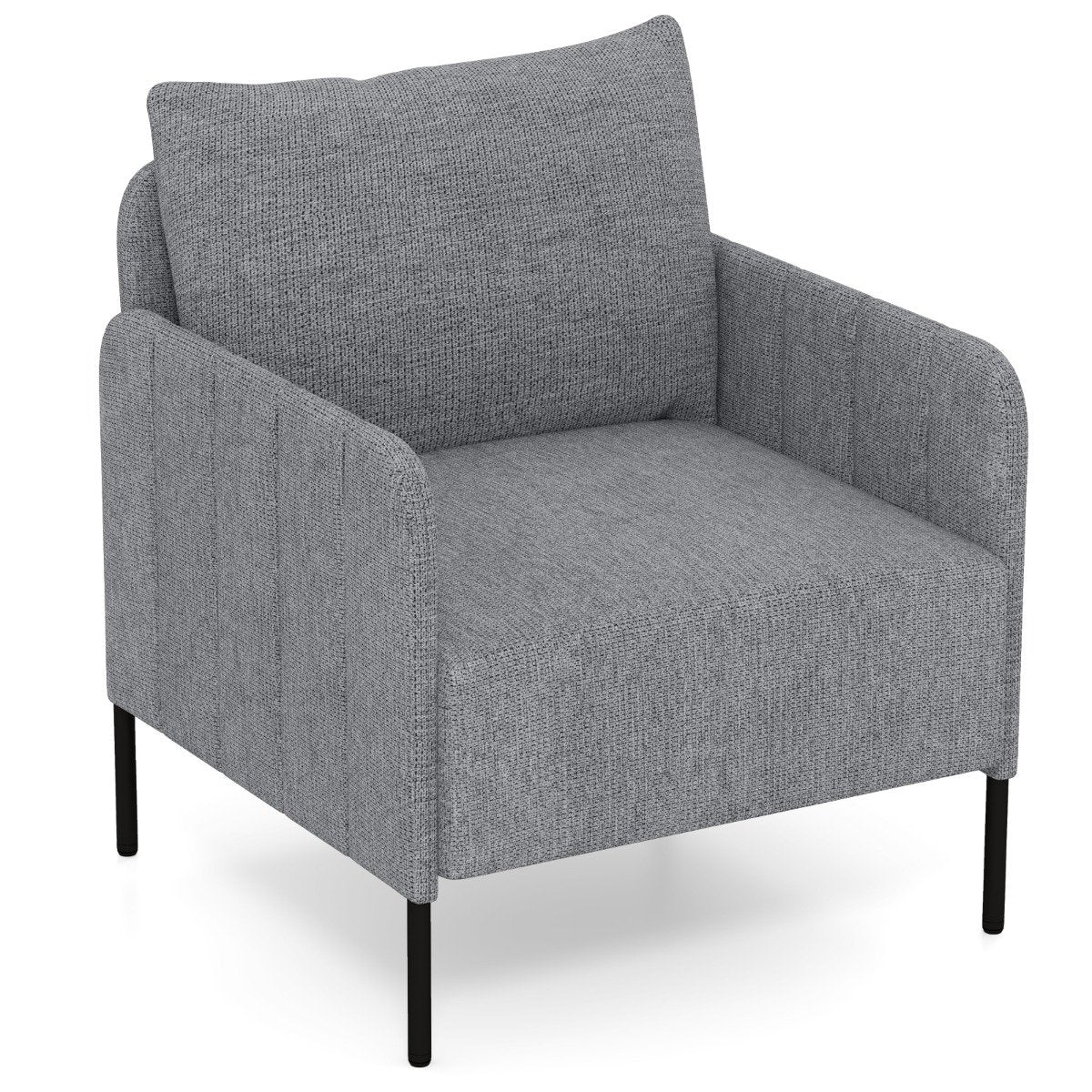 Chenille Single Seat Sofa with Cushion and Adjustable Foot Pads-