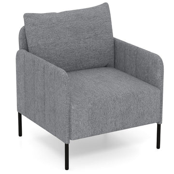 Chenille Single Seat Sofa with Cushion and Adjustable Foot Pads-