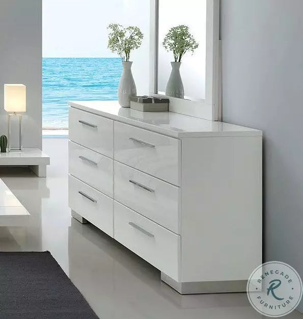 Christie High Gloss White Dresser