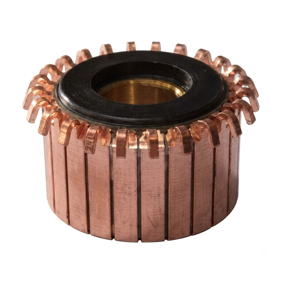 Colector de Cobre para Inducido de Motor Eléctrico COL 6, 24 Delgas: Alt. 3/4" Ext. 7/8" Int. 5/8" (Cobre Electrolítico)