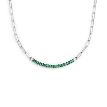 MARLU -Collana tennis centrale cristalli baguette