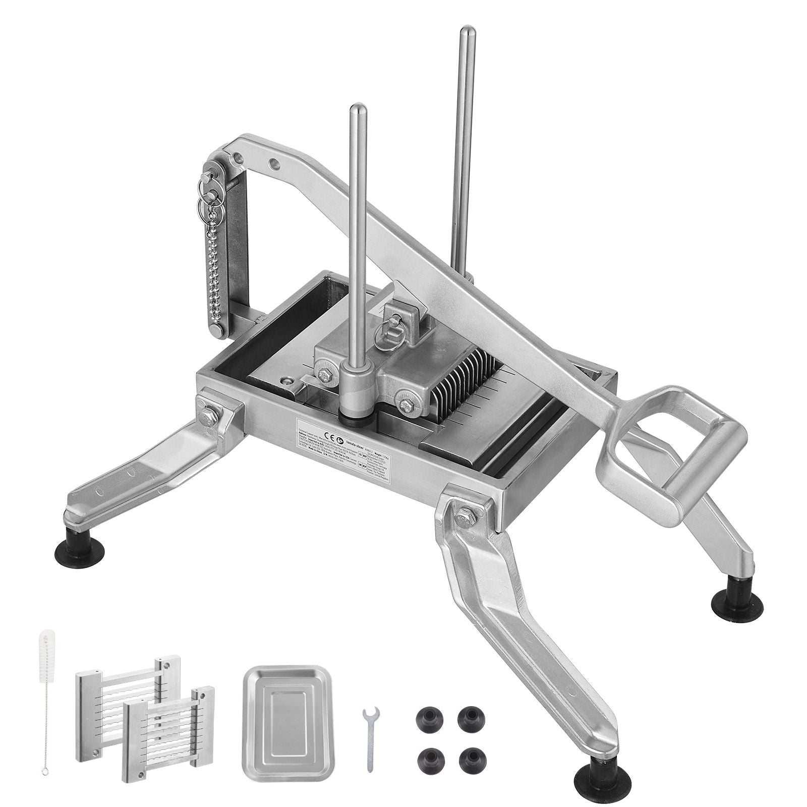 Commercial Vegetable Slicer, 3/8" and 3/16" Tomato Slicer, Stainless Steel and Aluminum Alloy Vegetable Cutter Slicer, Manual Tomato Slicer with Non-slip Feet, for Tomatoes, Potatoes, Onions