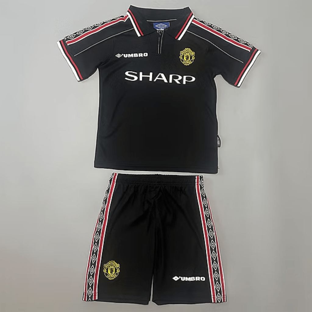 Conjunto Infantil Manchester United III 1998/99 Camiseta y Pantalón Retro - TIENDA HINCHA FUTBOLERO