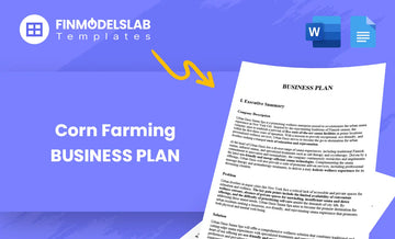 Corn Farming Business Plan cover template built for farmers and agri-entrepreneurs seeking lender or investor-ready plans; includes comprehensive structure, pre-written content, high-level forecasts; saves time and meets investor/lender standards.