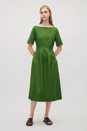 Midi Dress Cos Cocoon Dress Green Roman Leaf Print Cocoon Shift Dress Green  Very