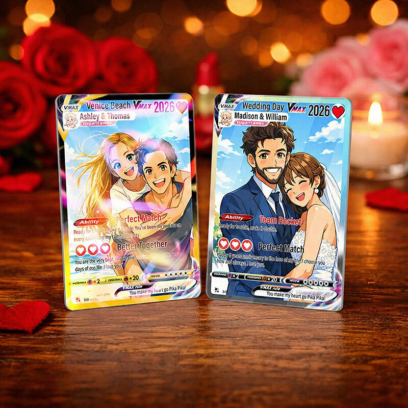 Custom Couple Pokemon Cards - Personalized Gifts for Valentine’s Day