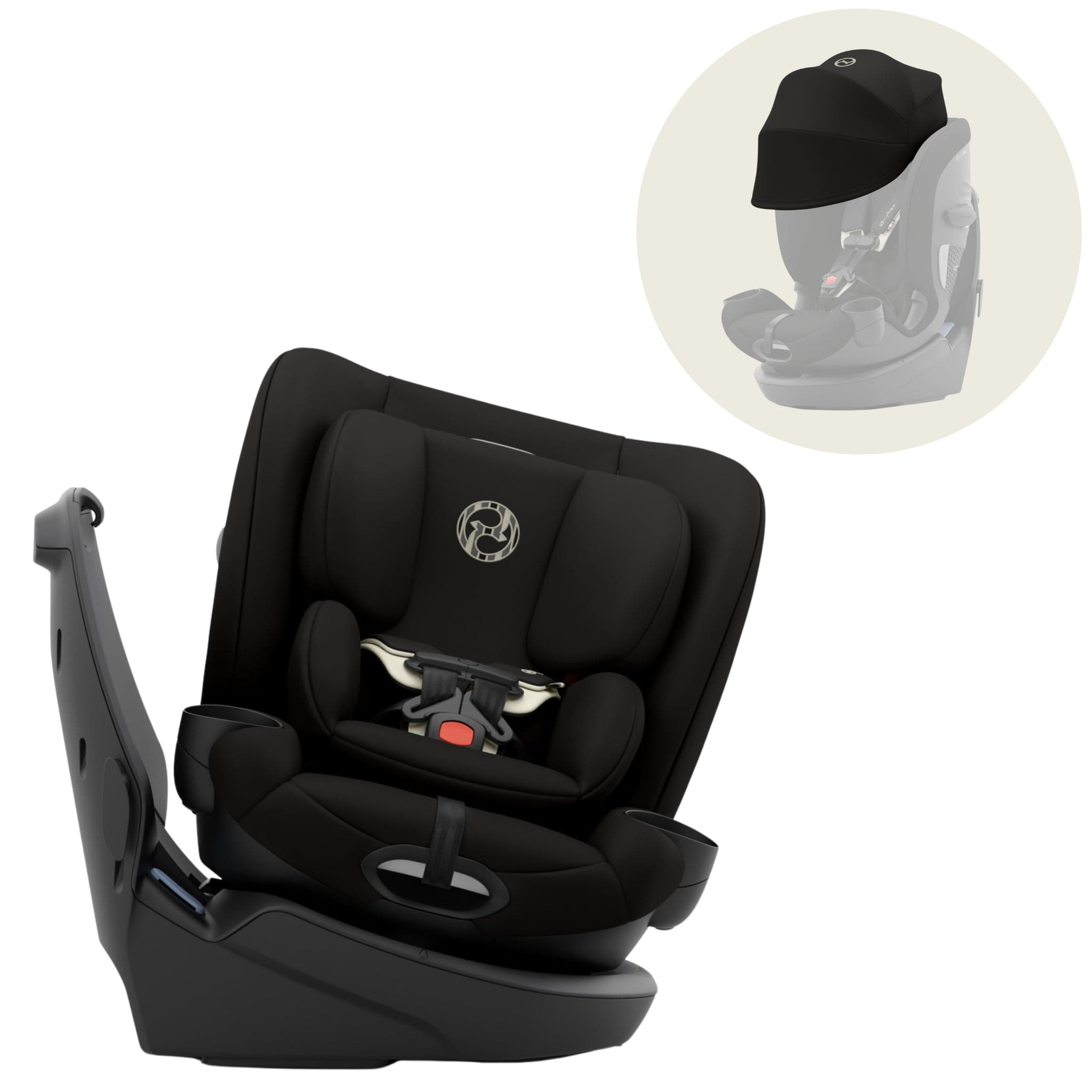 Cybex Callisto G 360 SELECT Rotating All-in-One Convertible Car Seat + Canopy Bundle - Black - 525000957-525000973