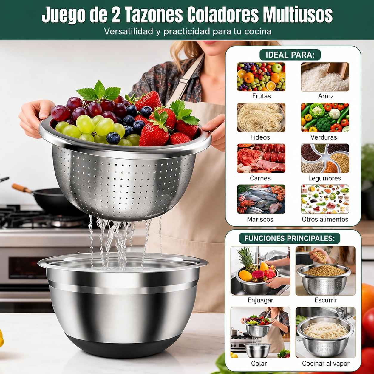 RallaFresh™ | Bowl Escurridor 9 en 1
