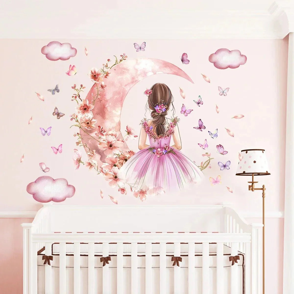 Décoration Murale - PrincesseSticker™ - Lune Rose - Galaxybebe