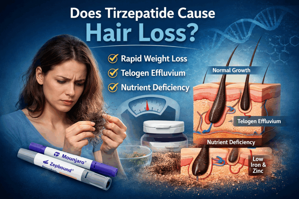 Tirzepatide Hair Loss: Why It Happens + How to Stop It (Mounjaro & Zepbound)