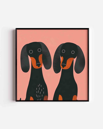 Twee teckels Poster