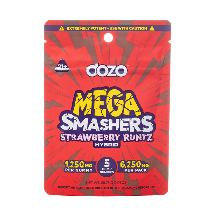 DOZO MEGA SMASHERS GUMMY STRAWBERRY RUNTZ HYBRID 6250MG
