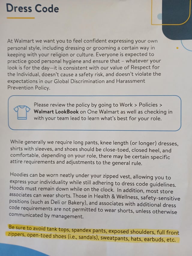 Dress code : r/WalmartEmployees