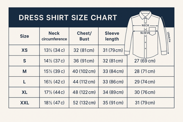 Dress Shirt Size Chart: A Simple Guide for New Designers – Topology Apparel