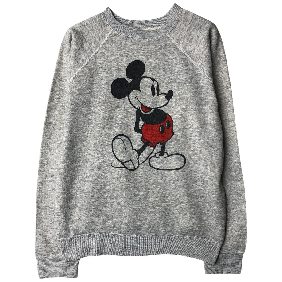 Vintage 70s-80'S Disney Mickey Mouse character sweatshirt, size M, men's cotton gray type Vintage Second Hand