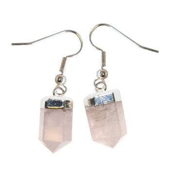 Nature's Expression Zenature Earring Hook Rose Quartz Polished Point