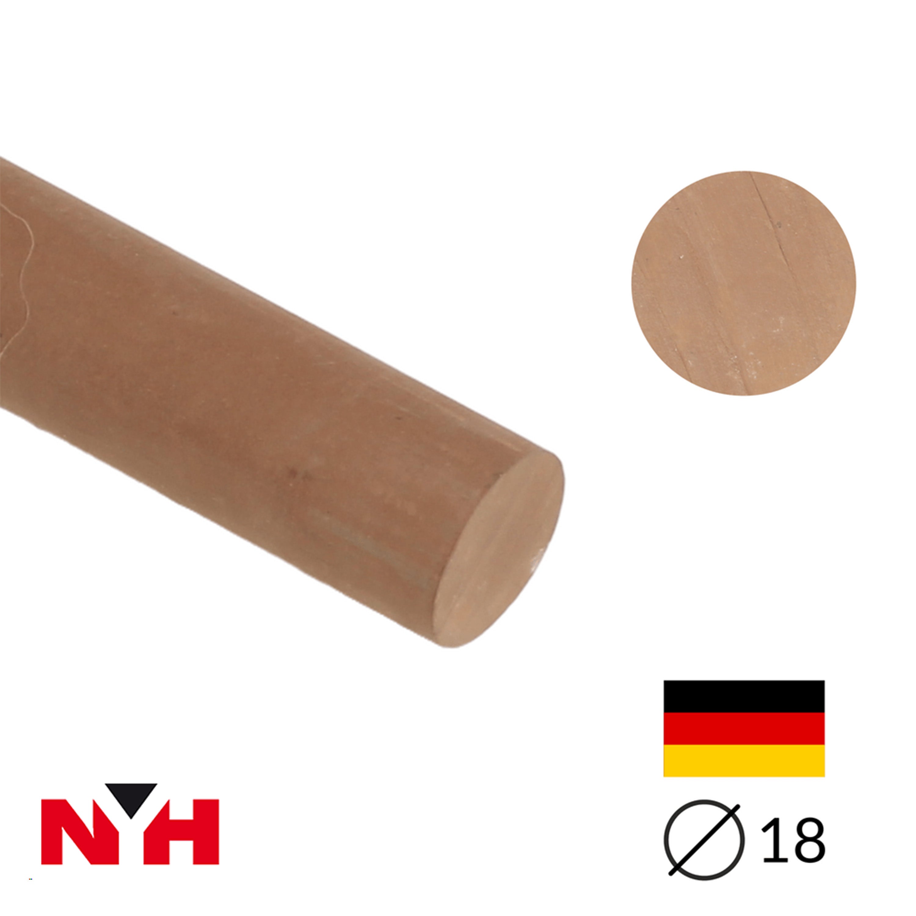 Ebonit-Stange - Ø18 - 25 cm - Geschliffen - Schokobraun - 2. Wahl - SONDERPREIS - Pfeifenecke