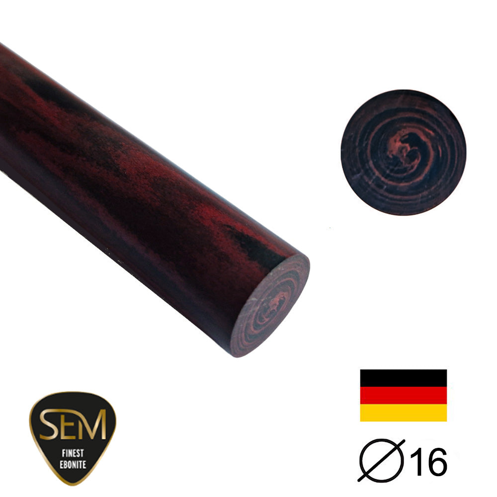 Ebonit-Stange SEM - Ø16 - 25 cm - Geschliffen - Cumberland - Pfeifenecke