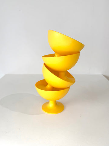 Coupes à desserts jaunes, Coza, 1960-1970 vintage – Eccho Studio