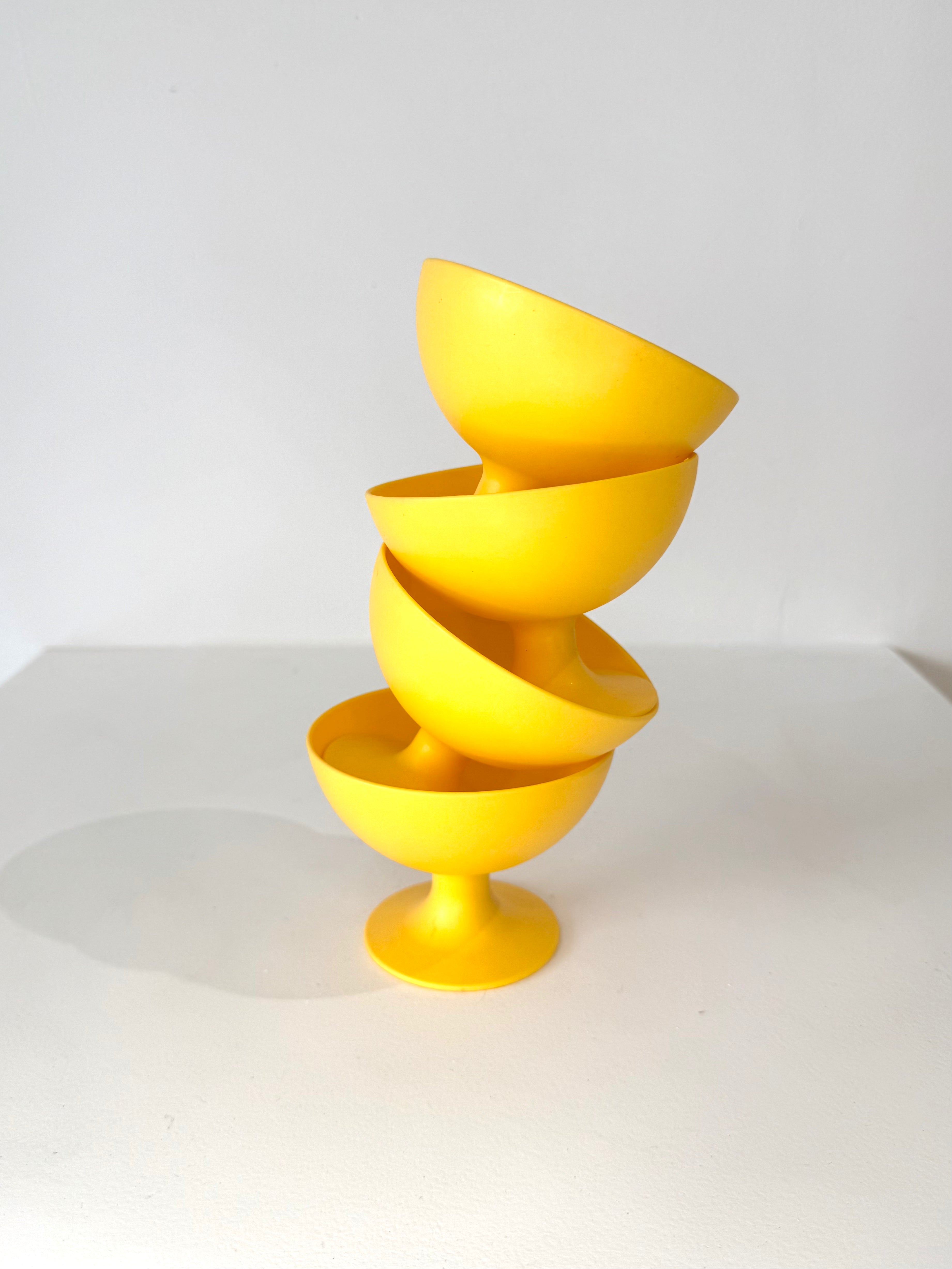 Coupes à desserts jaunes, Coza, 1960-1970 vintage – Eccho Studio