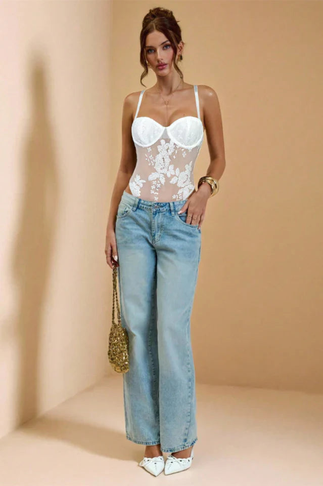 Floral Mesh Bodysuit