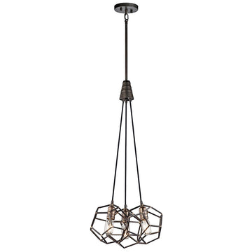 Rocklyn Kronleuchter mit 3 Lichtern, Rohstahl - Elsteadlighting - KL - ROCKLYN3 - RS