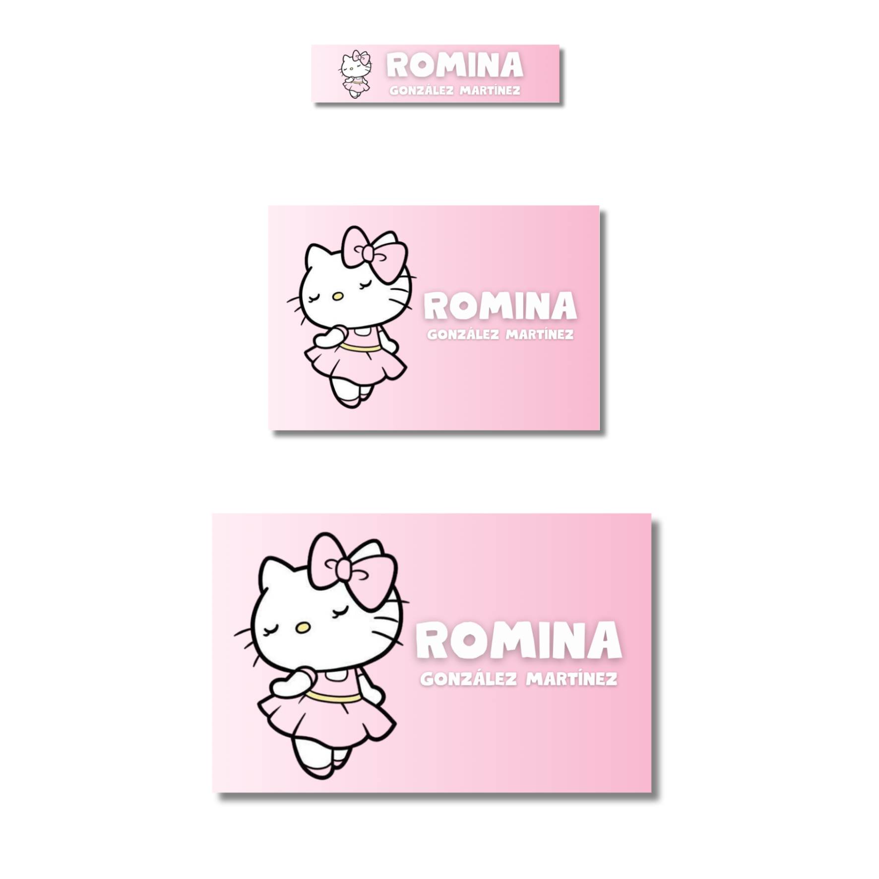 Hello Kitty Bailando, etiqueta escolar personalizada - Kuppani