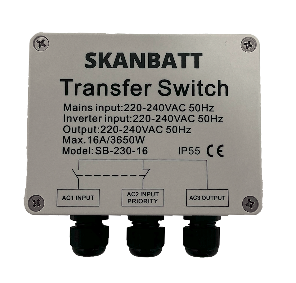 Skanbatt Transfer Switch 3600Va Us-16 shown in detail view