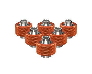 PrimoChill SecureFit SX - Premium Compression Fitting For 3/8in ID x 5/8in OD Flexible Tubing 6 Pack (F-SFSX58-6) - Available in 20+ Colors, Custom Watercooling Loop Ready - Candy Copper