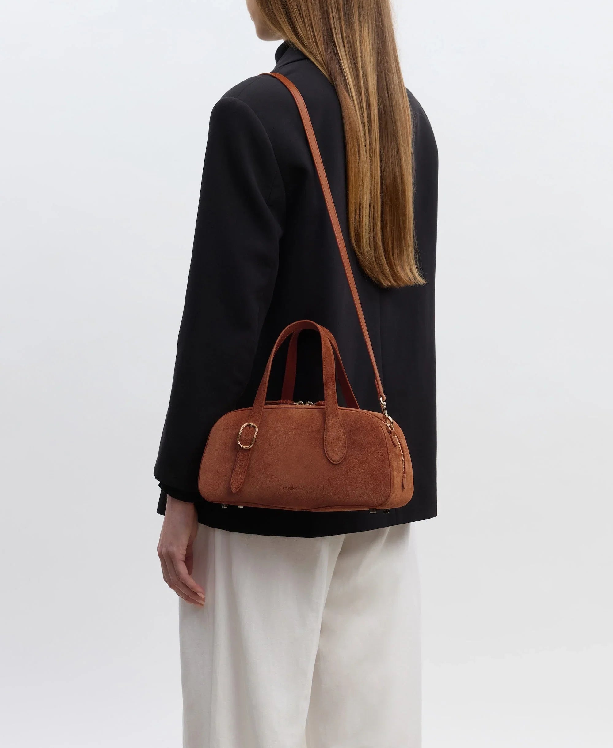 Small Asra Boston Bag - Terracotta(Suede)
