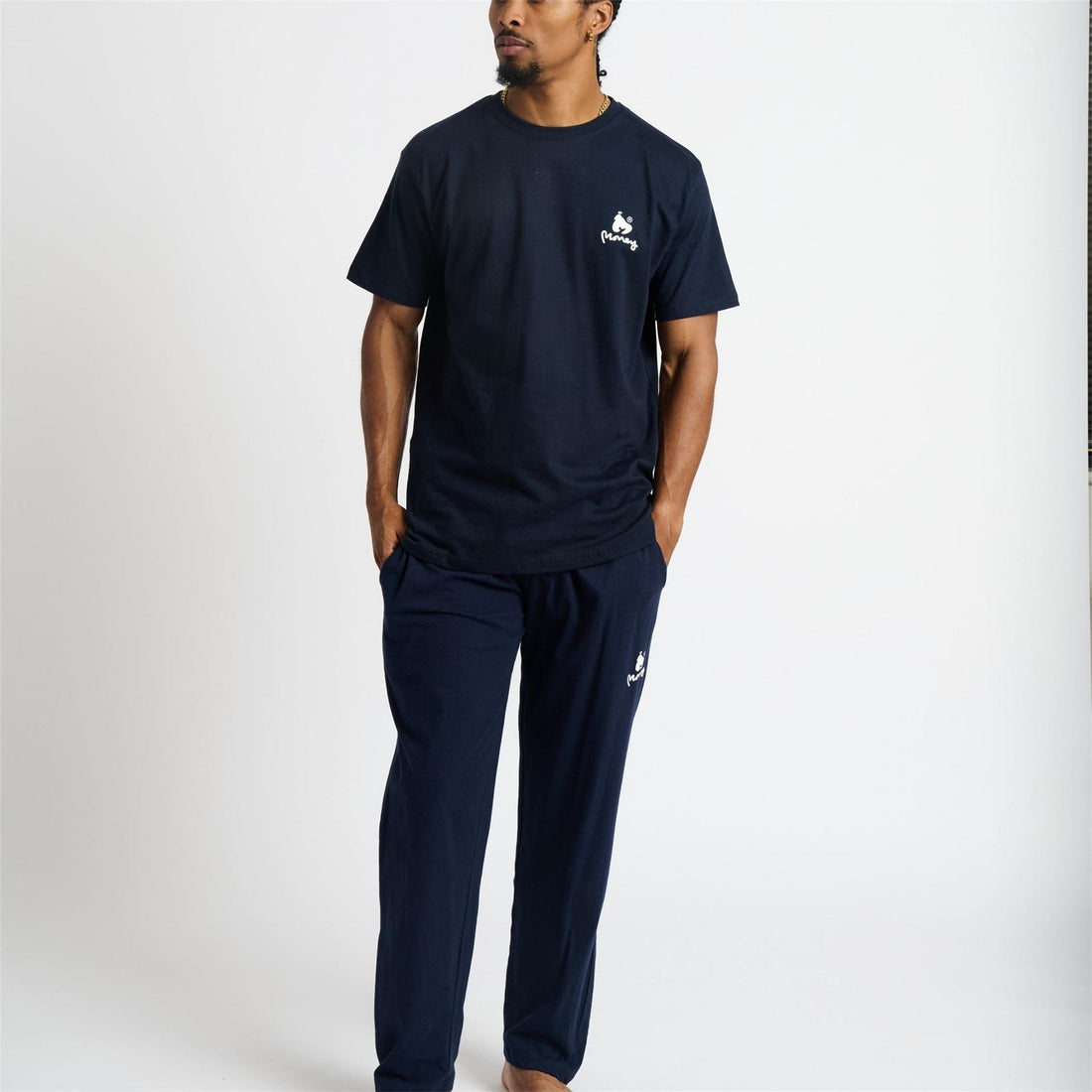 Money Combo Logo Drawstring Long Lounge Twin Set
