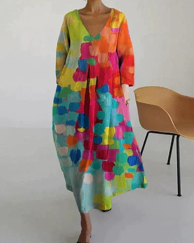 Nora Hjer linned sommerkjole print