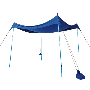 10x10 Strand-Sonnenschutz - Sandschaufel, Teleskopstangen, Erdnägel - BT100, BT49